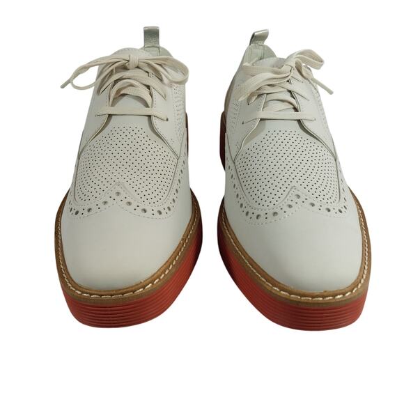 NIB! COLE HAAN! OG PLATFORM WINGTIPS,  CREAM GENUINE LEATHER, RED SOLE! 11B main image 10